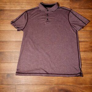 Lululemon Men’s Polo Heathered Red Burgundy Performance Shirt Fits Large